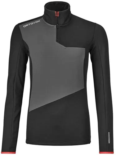 Ortovox Fleece Light Zip Neck W - Black Raven - M Actieprijs