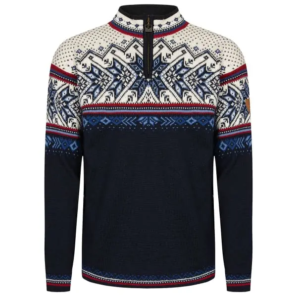 Gecertificeerd PulloverDALE OF NORWAYVAIL M SWEATER MIDNIGHTNAVY REDROSE OFFWHITE
