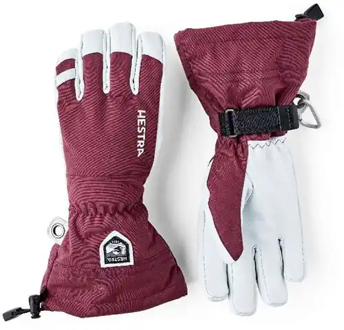 Lage Kosten Hestra Army Leather Heli Ski - 5 Finger - Bordeaux - 10