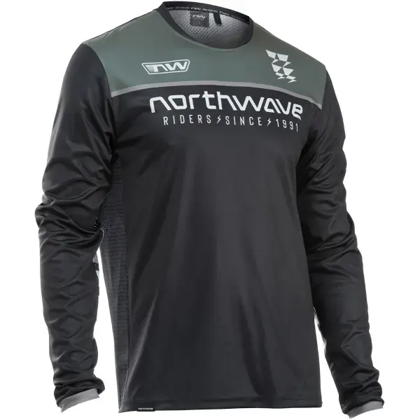 Mountainbike shirtNORTHWAVEEDGE 2 JERSEY LS BLACK/DARK GREY Nieuw