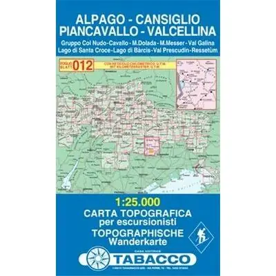 Shop Nu TABACCO TOPOGRAFISCHE WANDELKAART 012 ALPAGO - CANSIGLIO (9788883151170)