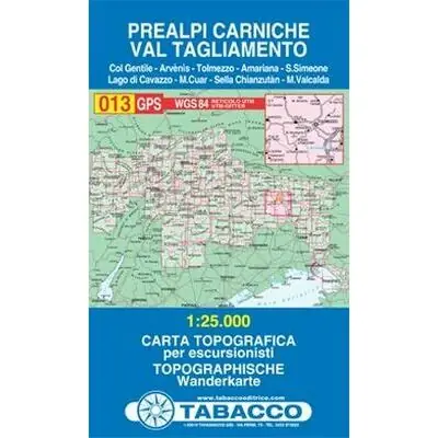 TABACCO TOPOGRAFISCHE WANDELKAART 013 PREALPI CARNICHE 1 25.000 (9788883150135) Bestseller