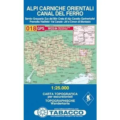 Alleen Vandaag TABACCO TOPOGRAFISCHE WANDELKAART 018 ALPI CARNICHE ORIENTALI (9788883151231)