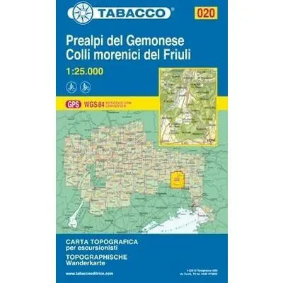 Dagaanbieding TABACCO TOPOGRAFISCHE WANDELKAART 020 PREALPI DEL GEMONESE 1 25.000 (9788883150203)