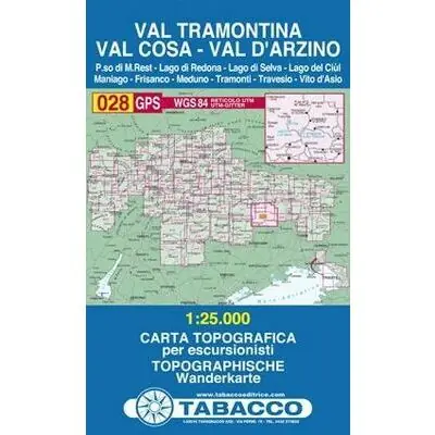 TABACCO TOPOGRAFISCHE WANDELKAART 028 VAL TRAMONTINA (9788883151200) Lage Kosten