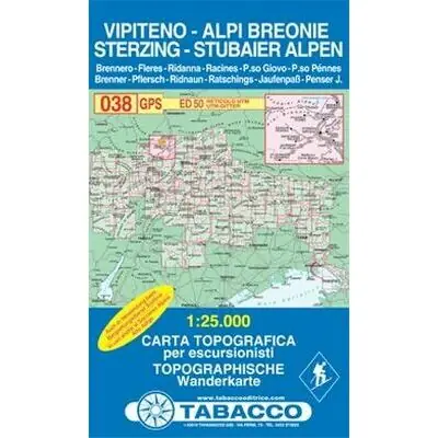 TABACCO TOPOGRAFISCHE WANDELKAART 038 STERZING VIPITENO 1 25.000 (9788883150388) Op = Op