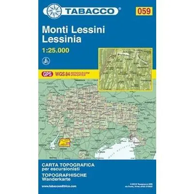 Speciale Aanbieding TABACCO TOPOGRAFISCHE WANDELKAART 059 MONTI LESSINI 1 25.000 (9788883150999)