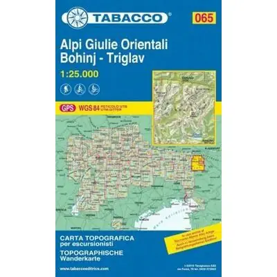 Shop Nu TABACCO TOPOGRAFISCHE WANDELKAART 065 ALPI GIULIE ORIENTALI 1 25.000 (9788883151118) TRIGLAV