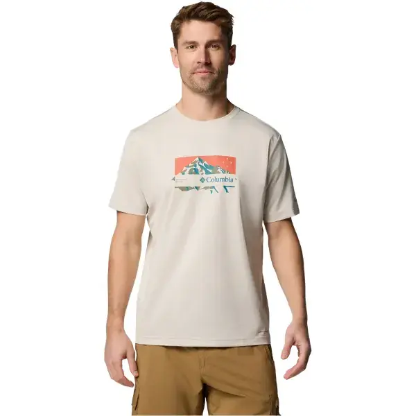 Beste Prijs WandelshirtCOLUMBIAICE LAKE II SS TEE DARK STONE/PEAK DIRECTION