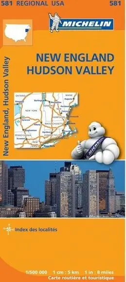 Superprijs MICHELIN WEGENKAART 581 NEW ENGLAND - HUDSON VALLEY (9782067184527)