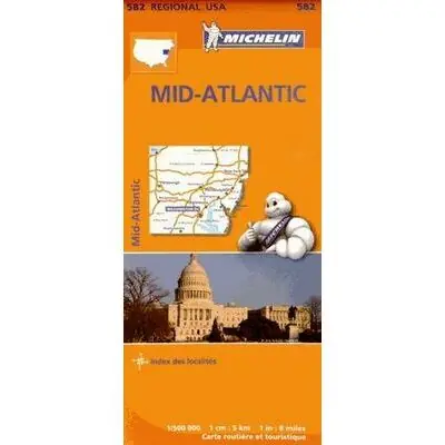 Superprijs MICHELIN WEGENKAART 582 MID-ATLANTIC (9782067184565) WASHINGTON DC