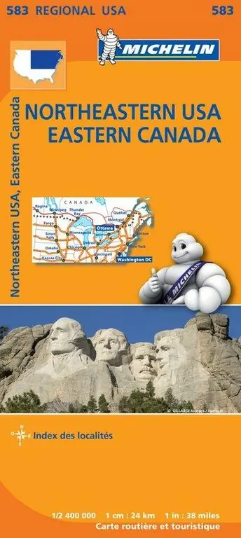 Alleen Vandaag MICHELIN WEGENKAART 583 NORTHEASTERN USA (9782067184602) EASTERN CANADA