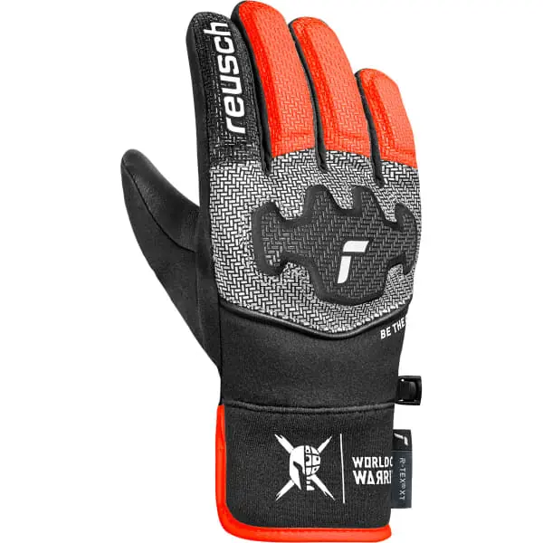 Direct Beschikbaar SkihandschoenREUSCHWORLDCUP WARRIOR PRIME R-TEX XT JR BLACK/SILVER/FLUO RED