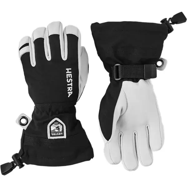 SkihandschoenHESTRAARMY LEATHER HELI SKI JR. - 5 FINGER BLACK Direct Beschikbaar