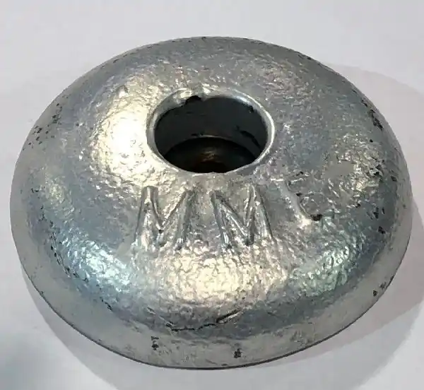 Superprijs Aluminium anode schijf, boutverbinding 0.9 KG uit het RDW Anode assortiment