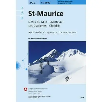 Bestel Nu BUNDESAMT - SWISSTOPO SKITOERKAART 272S ST-MAURICE (9783302202723) DENTS DU MIDI - OVRONNAZ