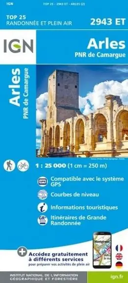 Populair IGN WANDELKAART 2943ET ARLES (9782758543473) CAMARGUE