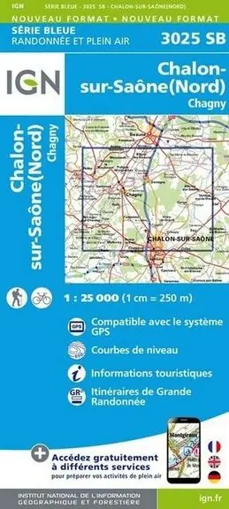 Must-Have IGN WANDELKAART 3025SB CHALON-SUR-SAÔNE (NORD) (9782758533375)