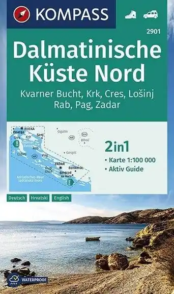 KOMPASS WANDELKAART 2901 DALTMATISCHE KUST NOORD (9783990447345) Gereduceerde Prijs