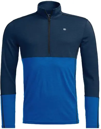 Ortovox 185 Rock‘N‘Wool Zip Neck M - Deep Ocean - S Beperkt Aanbod