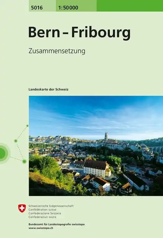 BUNDESAMT - SWISSTOPO TOPOGRAFISCHE KAART 5016 BERN - FRIBOURG (9783302050164) Betaalbaar
