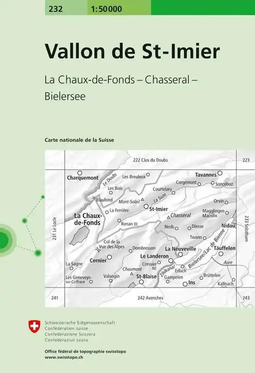 Weekendaanbieding BUNDESAMT - SWISSTOPO TOPOGRAFISCHE KAART 232 VALLON DE ST-IMIER (9783302002323)