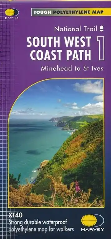 Bestel Nu HARVEY MAPS WANDELKAART XT40 SOUTH WEST COAST PATH DEEL 1 (9781851375547)