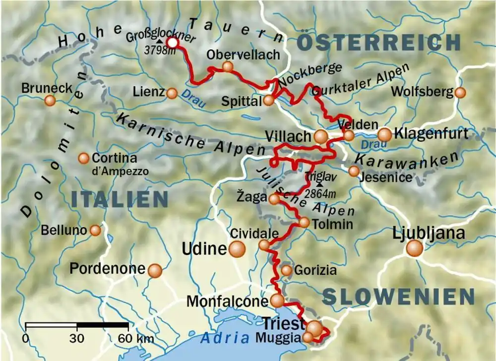 BRADT TRAVELGUIDES WANDELGIDS ALPE-ADRIA TRAIL (9781784776718) Gratis Retour
