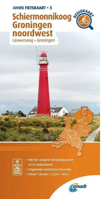 ANWB FIETSKAART 3 SCHIERMONNIKOOG - GRONINGEN NOORDWEST (9789018047047) Op = Op