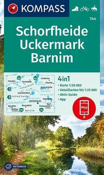 Beste Prijs KOMPASS WANDELKAART 744 SCHORFHEIDE - UCKERMARK (9783991212935) UCKERMARK BARNIM