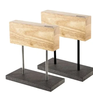 Speciale Aanbieding Style de Vie Magnetisch Messenblok Eiken Met Natuurstenen Voet