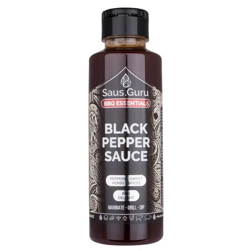 Saus.Guru Black Pepper - Bbq Sauce 0,5L Bestel Nu