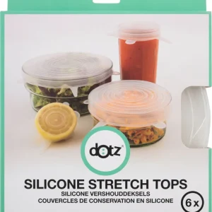 Dotz Set Van 6 Silicone Vershouddeksels - Transparant Aanbieding