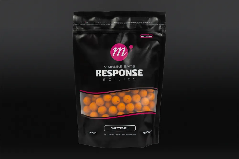 Mainline Baits Response Boilies Sweet Peach 15MM 450Gr Laatste Kans