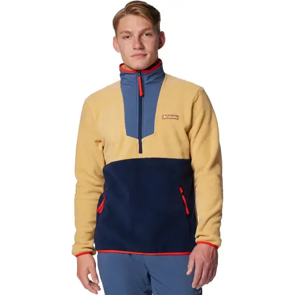 Gratis Retour FleeceCOLUMBIASEQUOIA GROVE HALF ZIP FLEECE LIGHT CAMEL/DARK MOUNTAIN/COLLEGIATE NAVY/SPICY