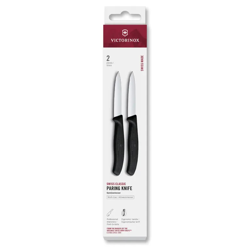 Actieprijs Victorinox Schilmesje Swiss Classic - 2 Stuks - Glad - Zwart