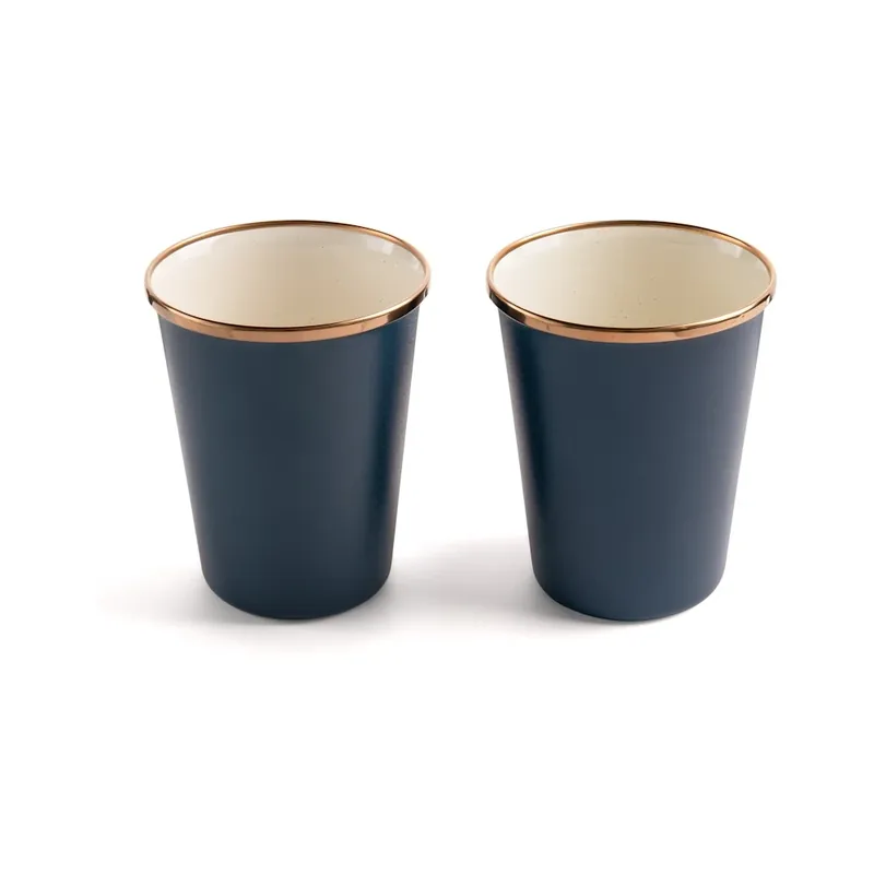 Barebones Enamel 2-Tone Tall Cup Set - Indigo Blue Koop Vandaag
