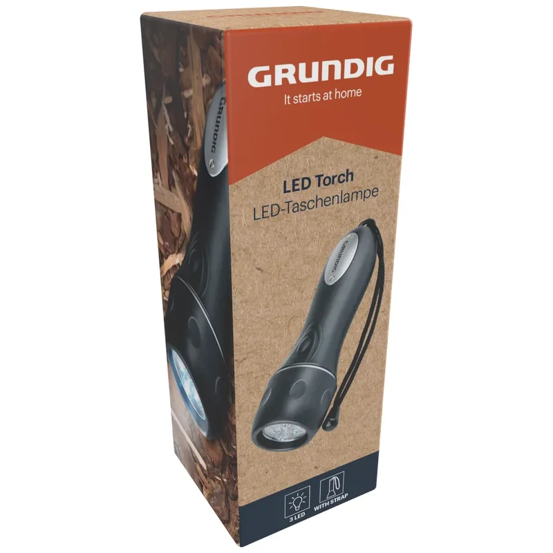 Grundig Led Zaklamp 3 Led √ò5,3Xh16Cm Exclusieve Aanbieding